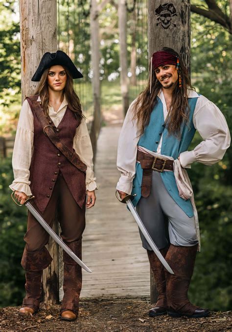 pirates of the caribbean costumes men|jack sparrow and elizabeth costume.